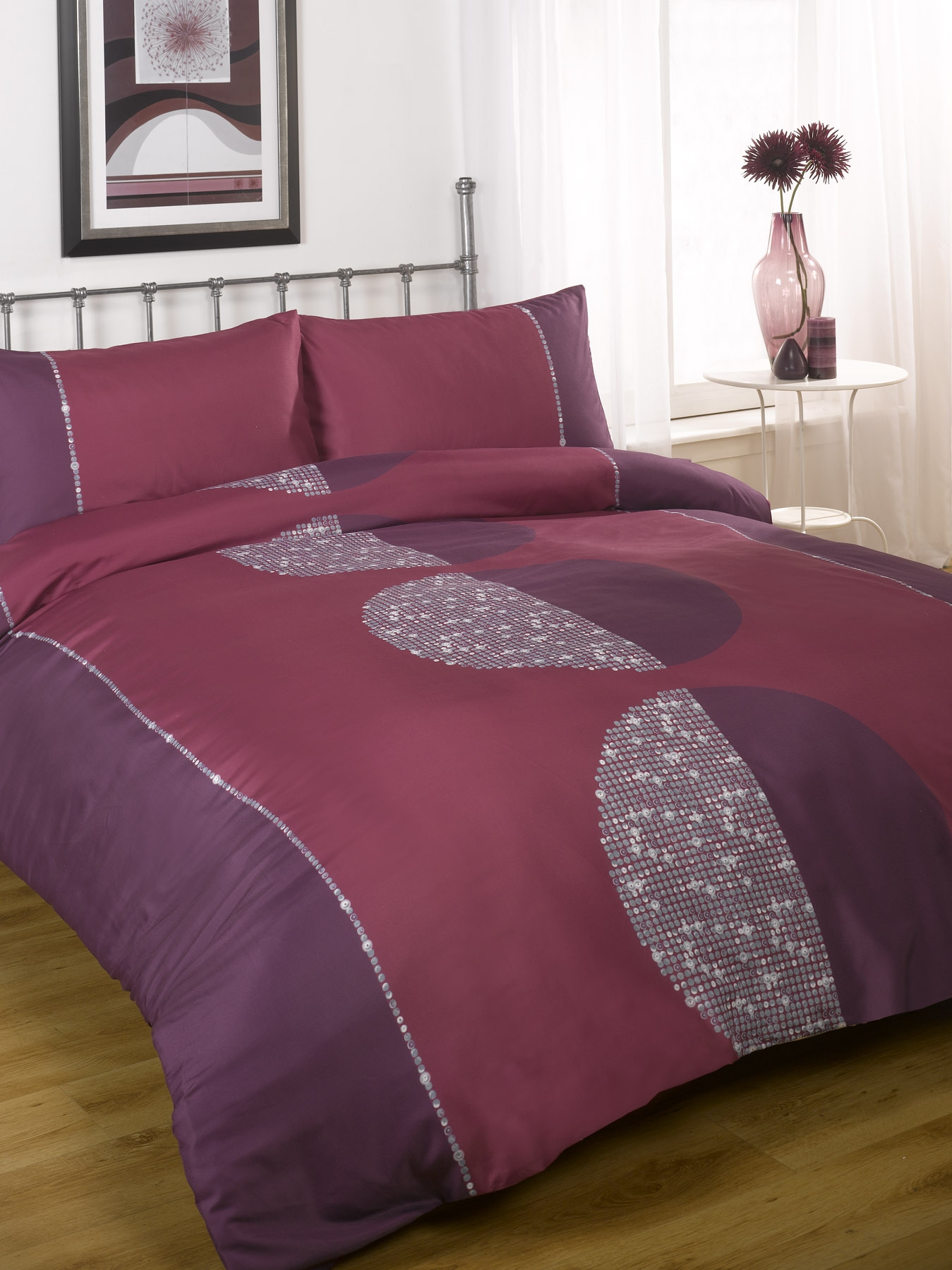 Duvet Quilt Cover Bedding Set Purple Single Double King Kingsize Super King